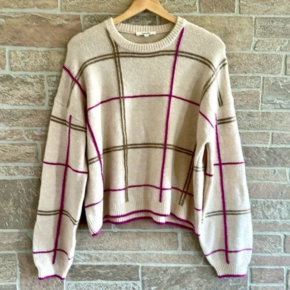 ✨HP✨ NWOT Splendid Greta Plaid Sweater - Picture 3 of 8